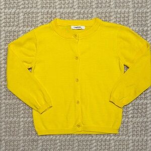Campure - Girls’ Cardigan Cotton Button Down Sweater - Yellow - Size: 5
